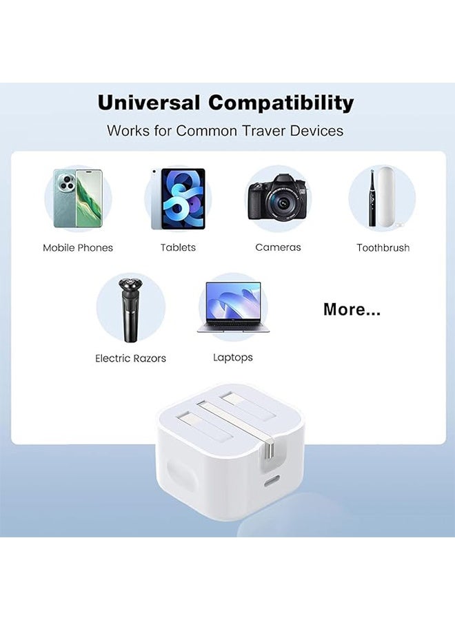 شاحن آيفون من النوع C، محول طاقة USB-C بقوة 20 واط بتقنية الشحن السريع PD | مصمم خصيصًا لمنتجات أبل - Image 2